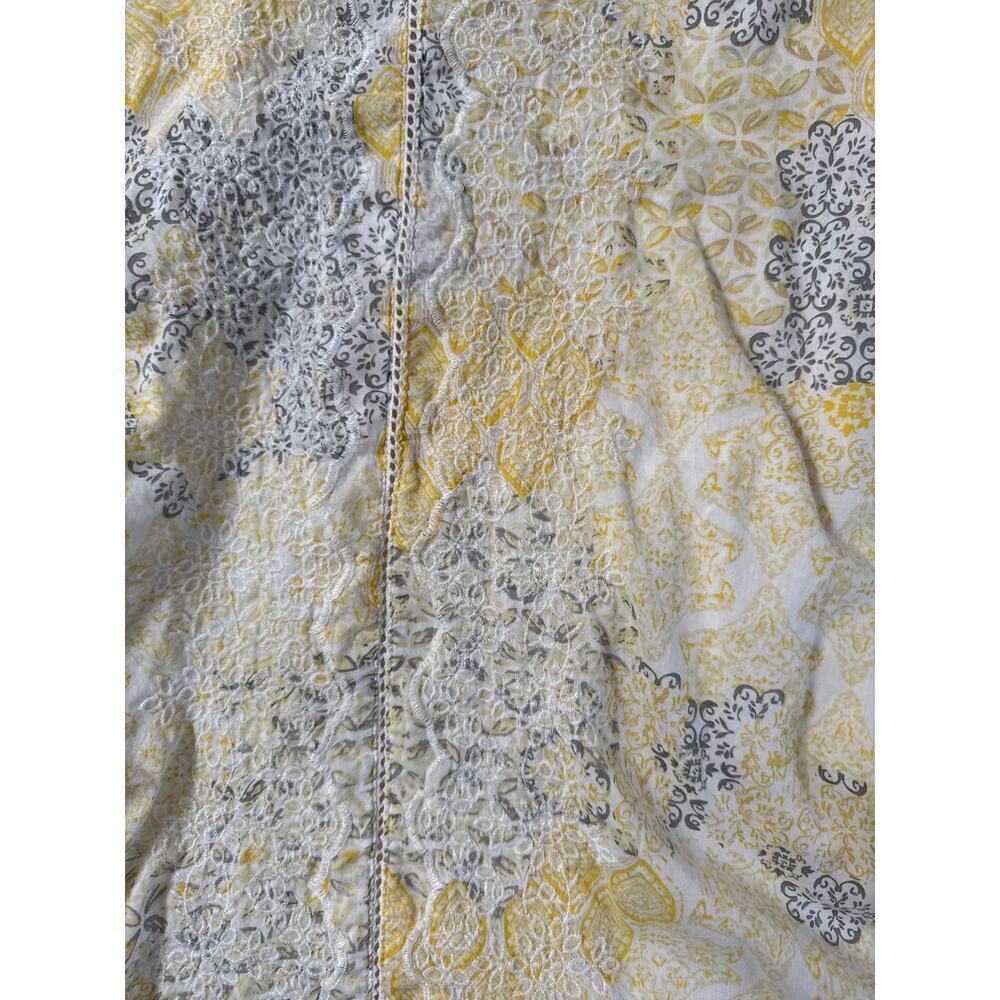 Women’s Rachel Zoe Yellow & Grey Cotton Embroidered Summer Dress Sz S - Picture 2 of 4